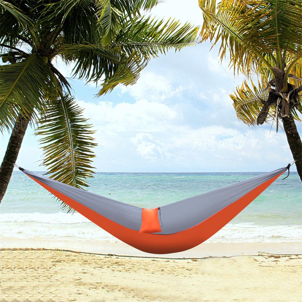 Cheap Goat Tents Outdoor Camping Hammock Contrast Color Nylon Parachute Fabric Double layer Sleep Hammock 260x140cm   